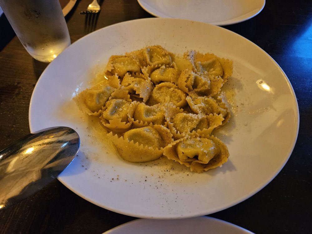 Leek and mascarpone tortelli in brown butter