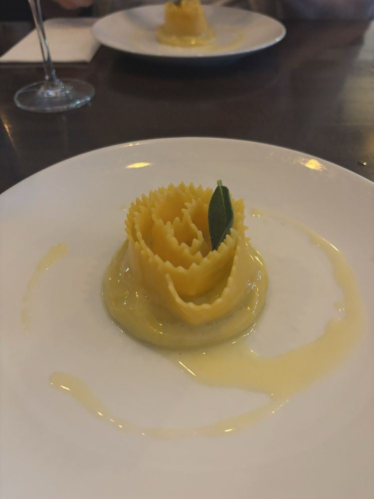 Spiral raviolo with sage butter